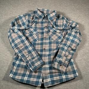 Highway 21 Shirt Jacket Mens Large Blue Flannel Aramid fiber Motorcycle Riding